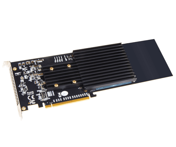 4 חריצי M.2 NVMe SSDכולל Sonnet M.2 4x4 Silent PCIe Card הוסף כונני SSD משלך sonnetstore FUS-SSD-4X4-E3S 32TB