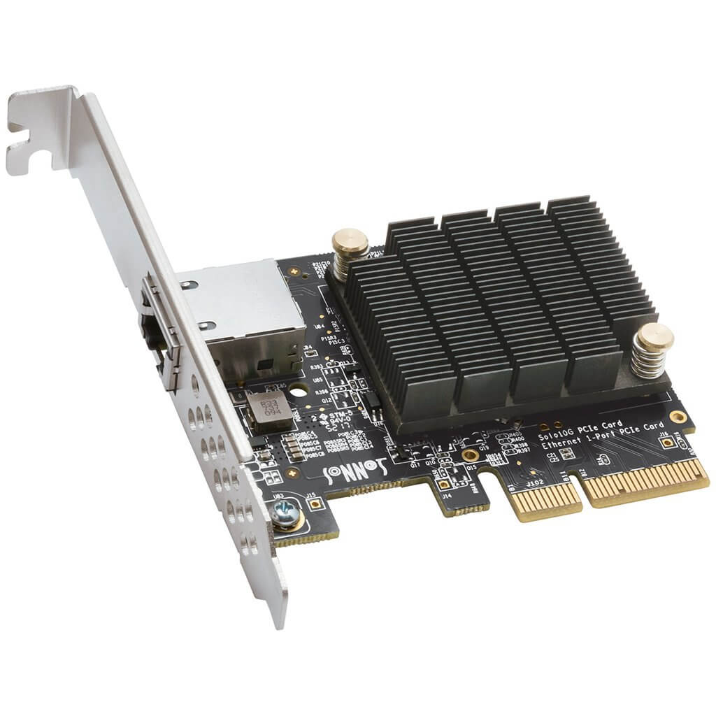 כרטיס PCIe 10GBASE-T עם תמיכה ב- Multi-Gigabit Ethernet Solo10G PCIe Card במהירות גבוהה sonnetstore G10E-1X-E3