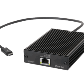 מתאם Thunderbolt 10GBASE-T עם תמיכה ב- Multi-Gigabit Ethernet העברות במהירות גבוהה sonnetstore SOLO10G-TB3