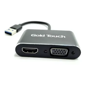 מתאם USB3.0 ל VGA ו HDMI זכר לנקבה ונקבה Gold Touch E-USB3-VGHD (2)