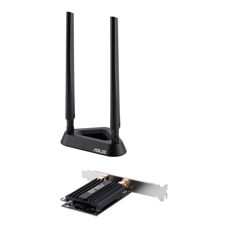 מתאם WiFi עם 2 אנטנות חיצוניות כולל אבטחת רשת ASUS PCE-AX58BT AX3000 (1)