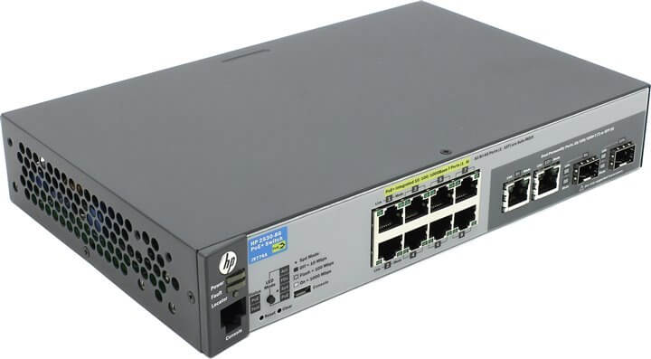 מתג POE מ-2530 כולל 8 פורטים גיגה + 2 אופטי + 2 נחושת HPE J9774A HP 2530-8G-PoE+(67W),2GDP-SFP,L-2,FM,LT (1)