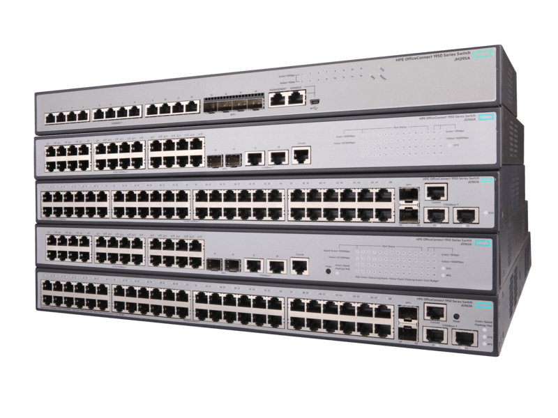 רכזת רשת 12 פורטים 10 גיגה נחושת + 4 אופטיים 10 גיגה HPE JH295A 1950-12X10GT + 4SFP+ Switch