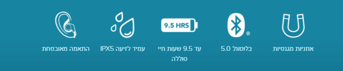 אוזניות תוך אוזן בלוטוס חסינות זיעה ואפשרויות מגוונות באוזניה כולל חיי סוללה ארוכים Creative HS-OUTLIER-O-V2 Bluetooth (1)