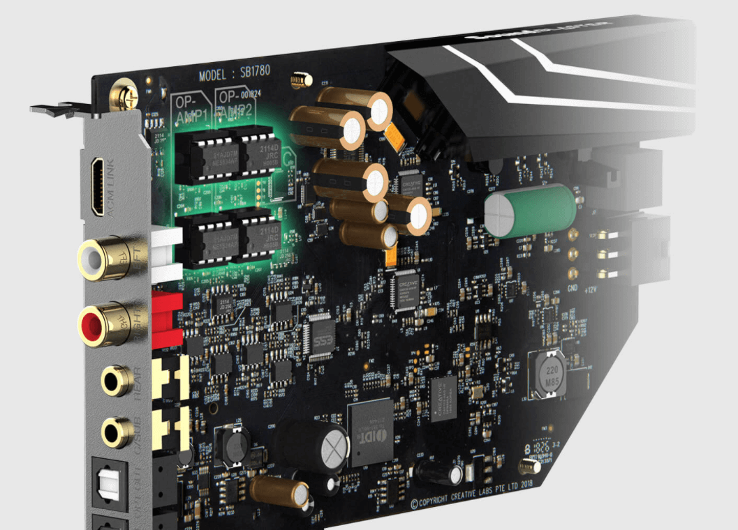 כרטיס קול ו-DAC PCI-e אולטימטיבי 32-bit 384 kHz עם Xamp Discrete אוזניות Bi-Amp ומודול בקרת אודיו Creative SB-AE9 (4)