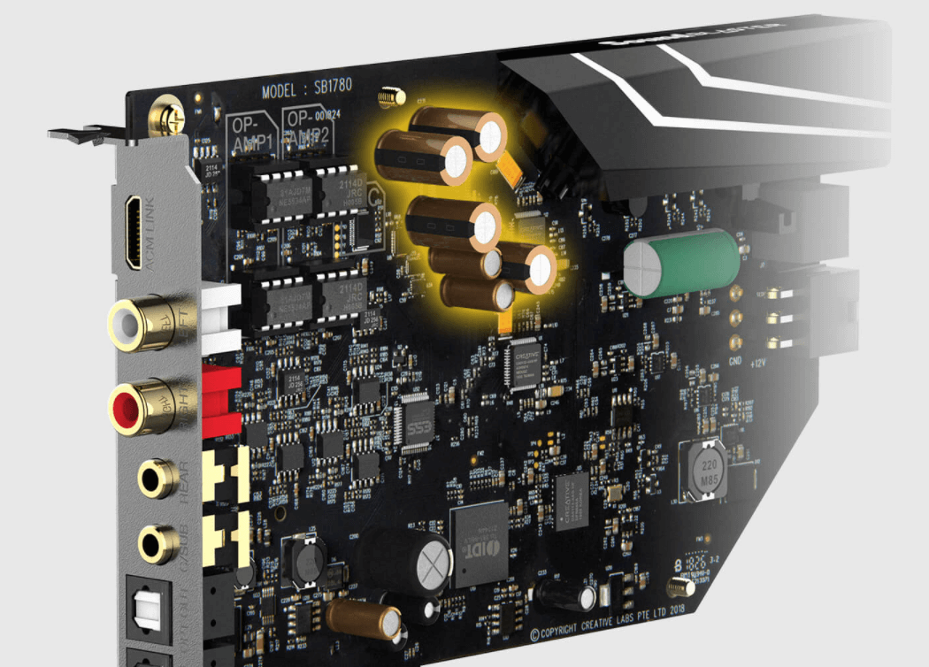 כרטיס קול ו-DAC PCI-e אולטימטיבי 32-bit 384 kHz עם Xamp Discrete אוזניות Bi-Amp ומודול בקרת אודיו Creative SB-AE9 (5)