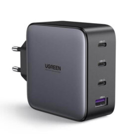 מטען קיר 4 חיבורים USB ו Type-C הספק 100W בצבע שחור UGREEN 40747 3C1A GaN Fast Charger (2)