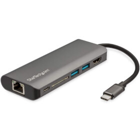 מתאם Multiport - USB-C Travel Dock ל- USB Type-CThunderbolt 3 בצבע אפור StarTech DKT30CSDHPD3 (4)
