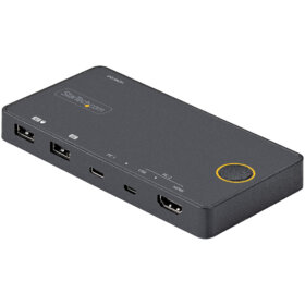 מתג HDMI KVM קומפקטי שולחני ואו מחשב נייד תואם Thunderbolt 3 כולל 2 יציאות היברידי StarTech SV221HUC4K (6)