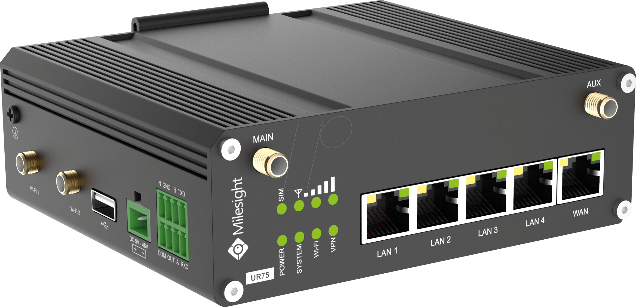 נתב סלולר תעשייתי רשת 5G LTE כולל WIFI ו- GPS ניתן לניהול ומאובטח Milesight UR75-L04EU-G-W (2)