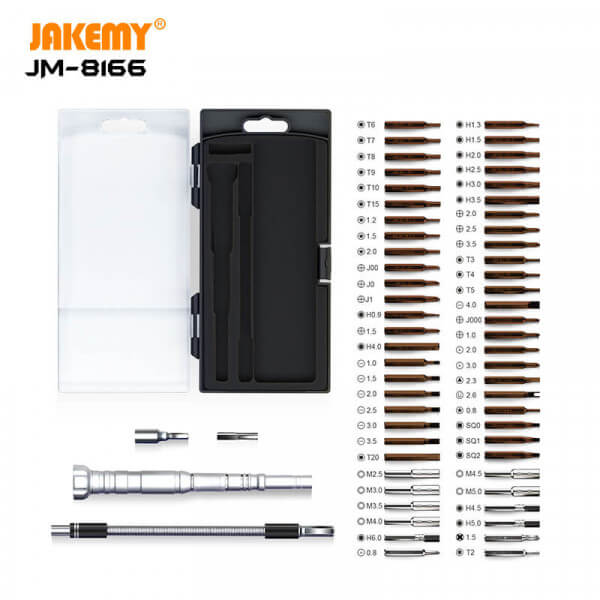 סט מברגים 61 ב-1 מקצועי דיוק נייד JAKEMY JM-8166 (2)