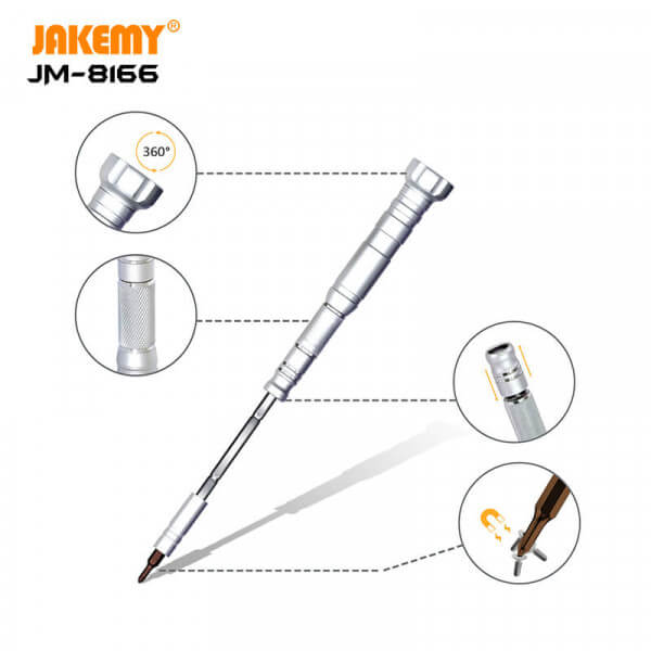סט מברגים 61 ב-1 מקצועי דיוק נייד JAKEMY JM-8166 (4)