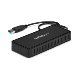 תחנת עגינה USB 3.0 Mini Dock עם מסך כפול עם USB-A ברזולוצייה 4K 60Hz בצבע שחור StarTech USBA2DPGB (5)