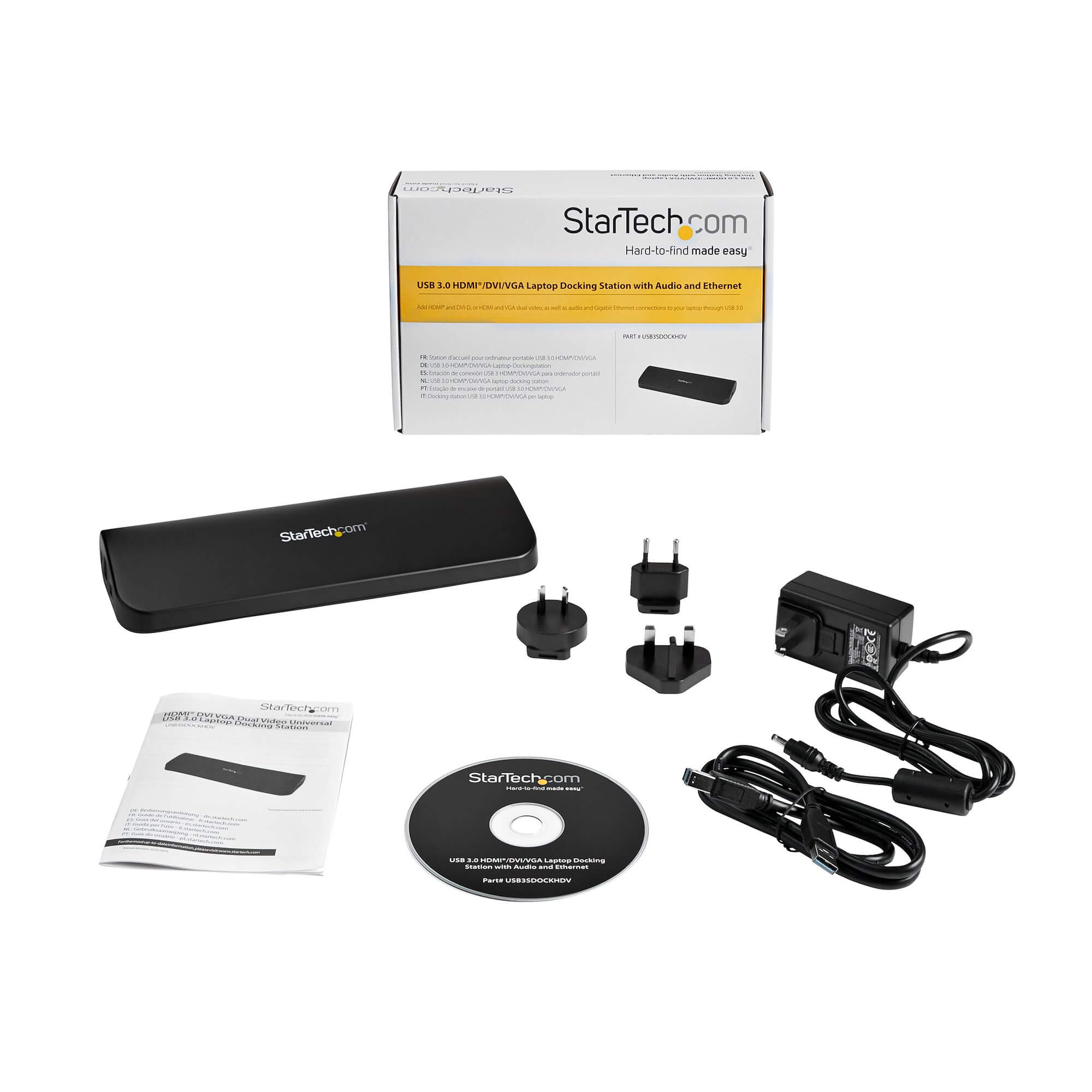 תחנת עגינה USB 3.0 עם צג כפול עם HDMI ו-DVIVGA בצבע שחור StarTech USB3SDOCKHDV (4)