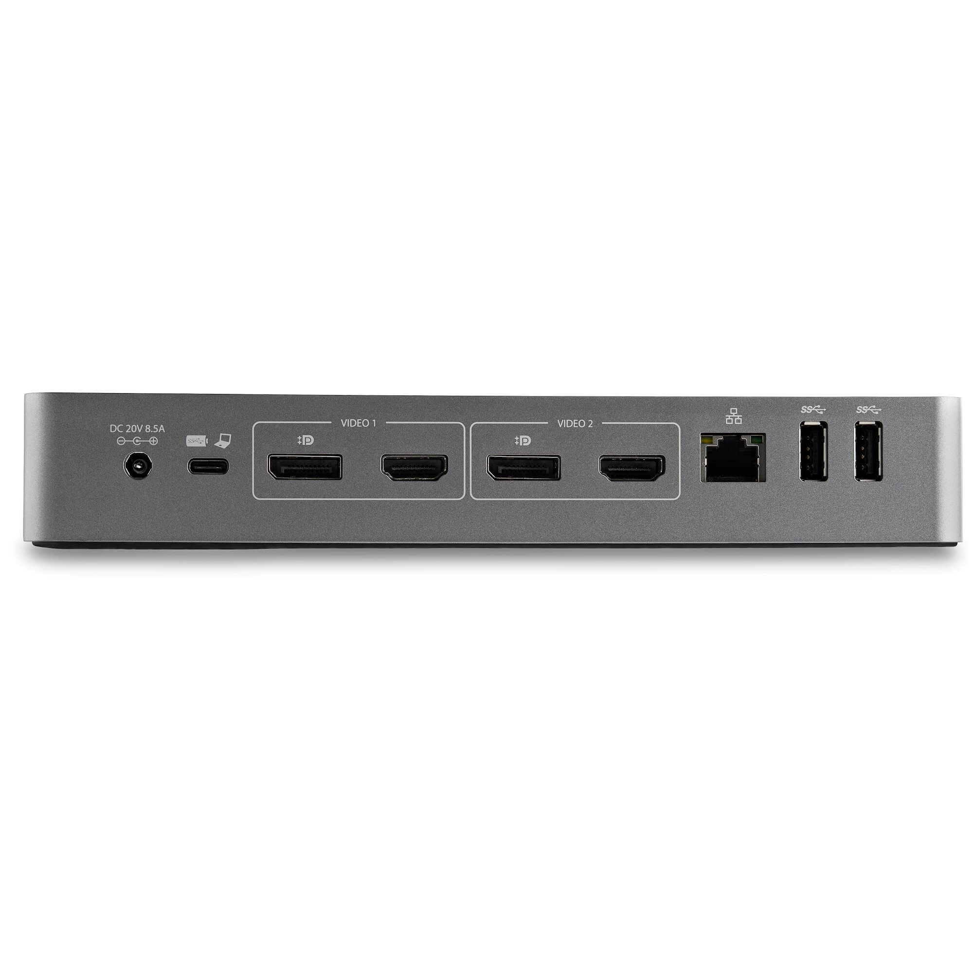 תחנת עגינה אוניברסלית היברידית למחשב USB-C ו-USB-A ברזולוצייה 4K60Hz בצבע אפור StarTech DK30C2DPEP (4)
