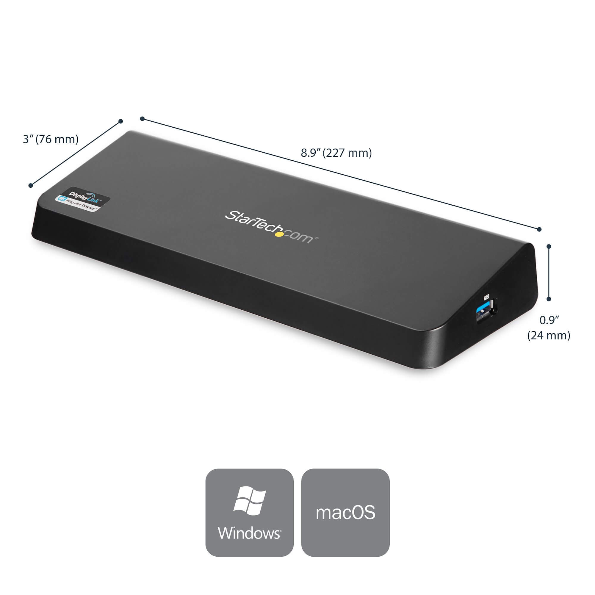 תחנת עגינה אוניברסלית למחשב נייד צג כפול עם HDMI ו-USB 3.0 ברזולוציה 4K בצבע שחור StarTech USB3DOCKHDPC (1)
