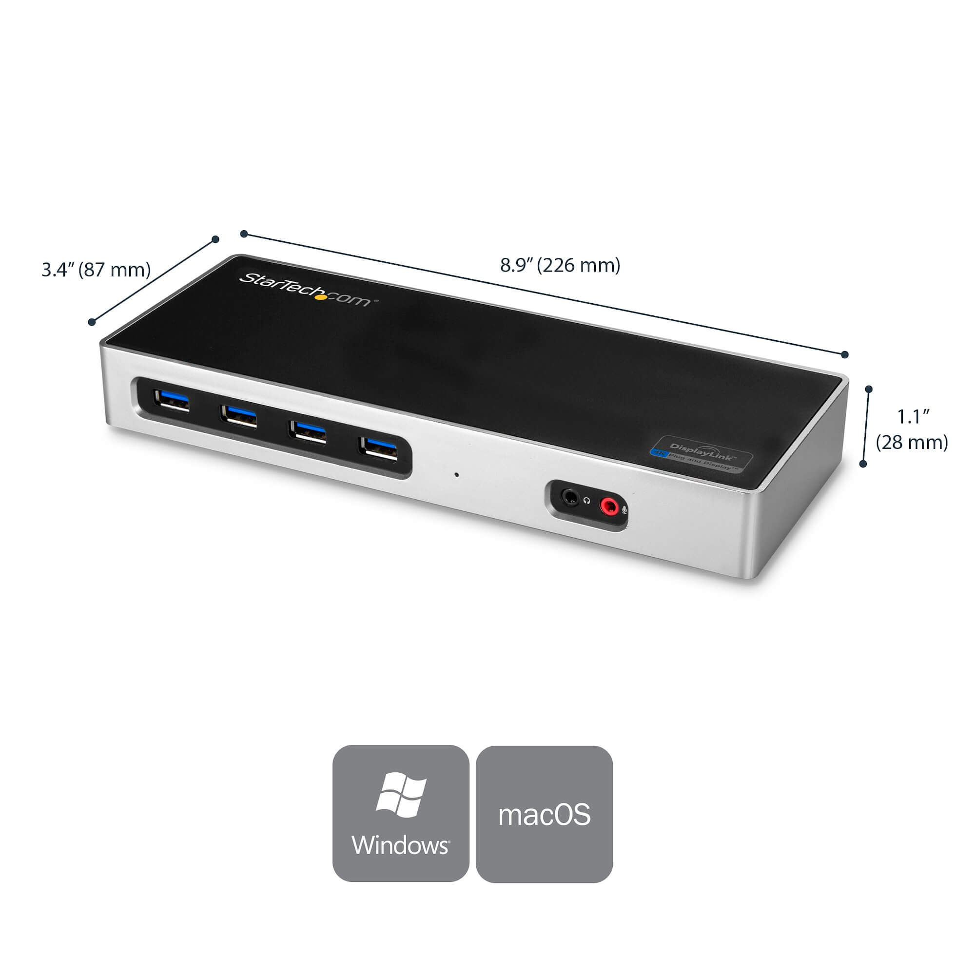 תחנת עגינה היברידית USB 3.0 עבור מחשבים ניידים ברזולוצייה 4K 60Hz בצבע שחור StarTech DK30A2DH (1)