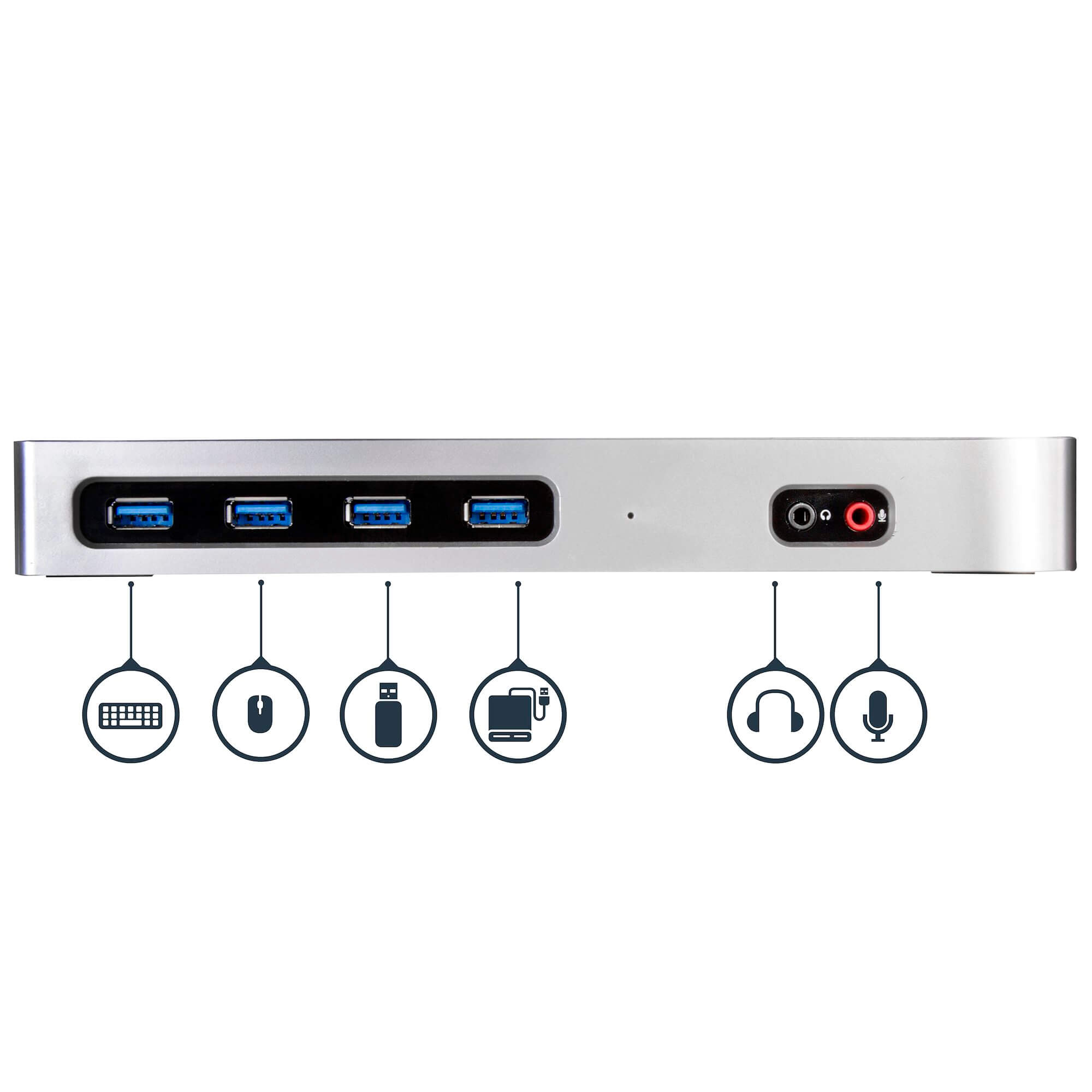 תחנת עגינה היברידית USB 3.0 עבור מחשבים ניידים ברזולוצייה 4K 60Hz בצבע שחור StarTech DK30A2DH (3)