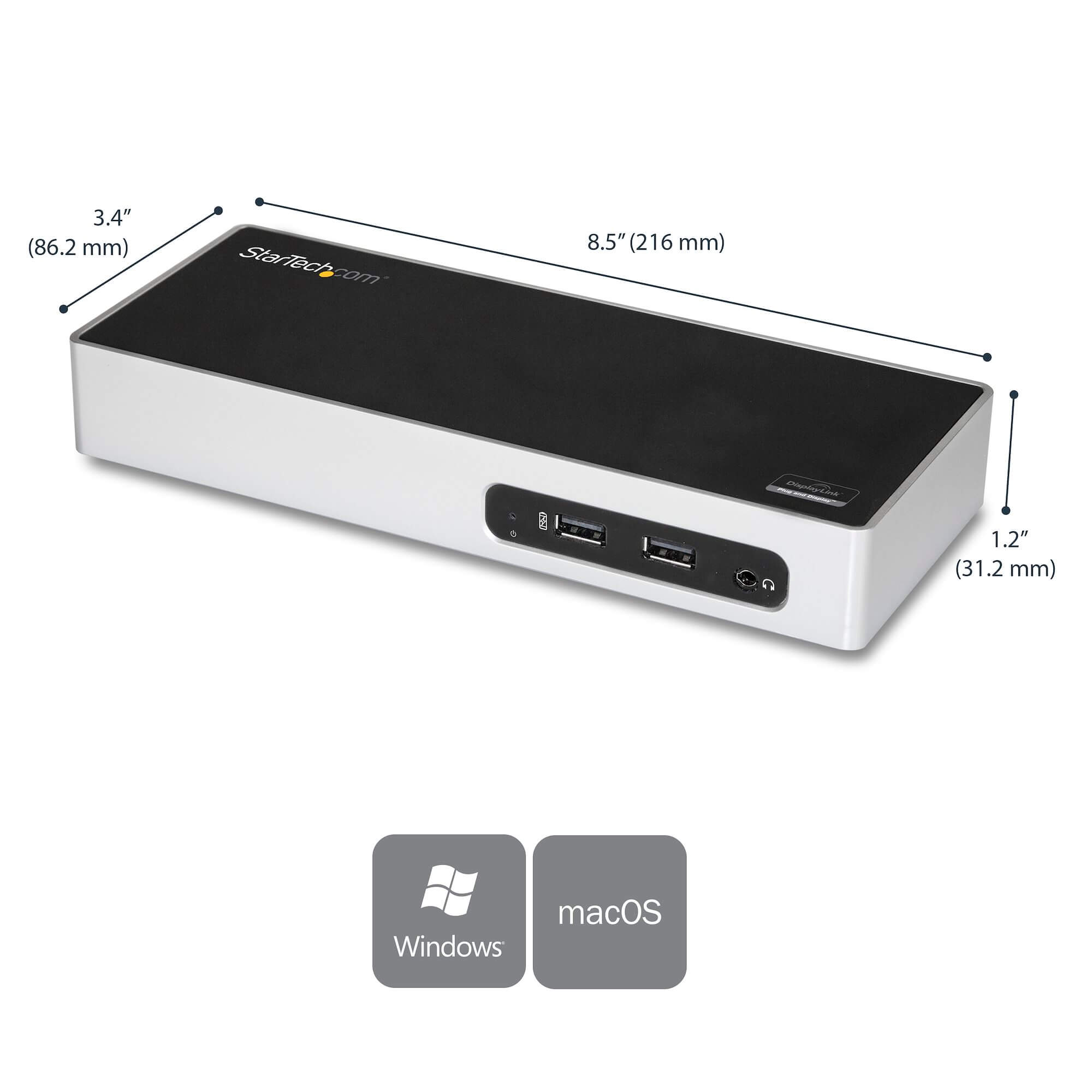 תחנת עגינה למחשב נייד עם מסך כפול עם וידאו USB 3.0 בצבע שחור StarTech DK30ADD (3)