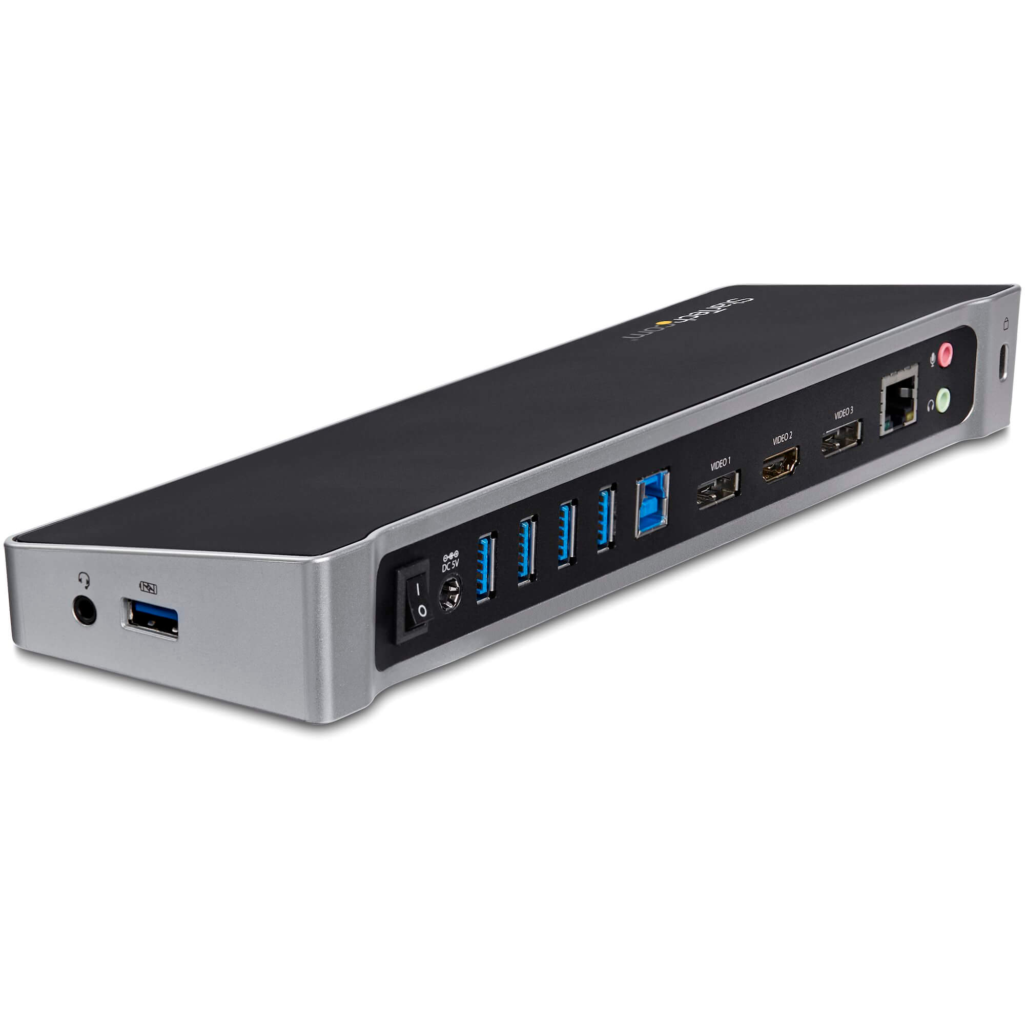 תחנת עגינה משולשת USB 3.0 - 1x HDMI - 2x DisplayPort ברזלוצייה 4K בצבע אפור StarTech USB3DOCKH2DP (2)