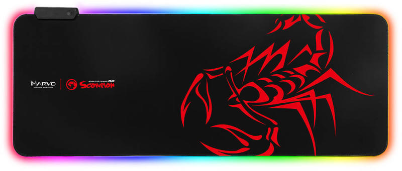פד עכבר גיימינג מרבו רוחב 80סמ עם תאורה Marvo Scorpion | MG10 | RGB Gaming Mouse Pad XL