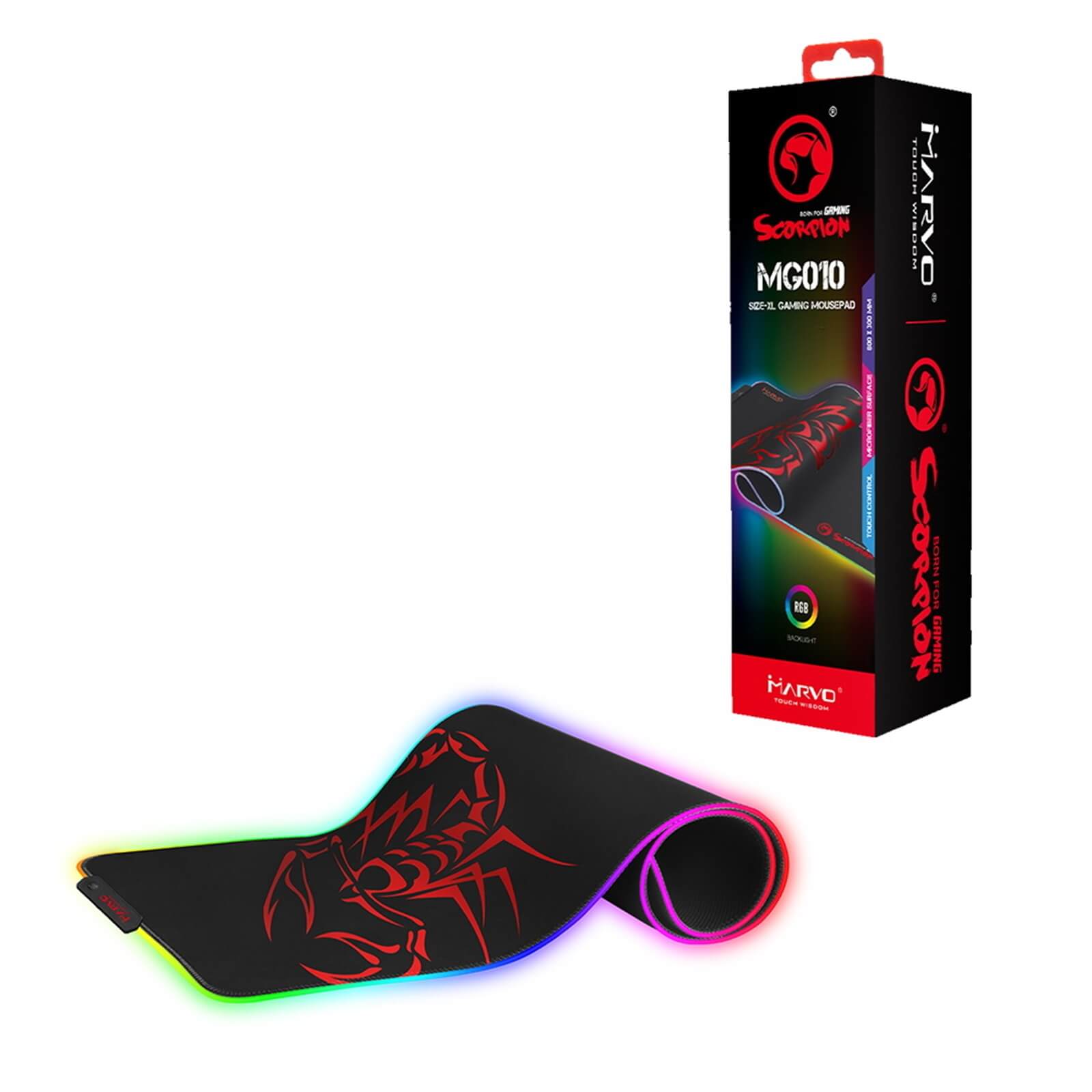 פד עכבר גיימינג מרבו רוחב 80סמ עם תאורה Marvo Scorpion | MG10 | RGB Gaming Mouse Pad XL