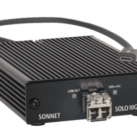 ממיר מדיה סונט טנדרבולט 3 ל SFP+ מהירות 10G כולל טרנסיבר SONNET SOLO10G-SFP-T3 10Gigabit Ethernet Thunderbolt Adapter