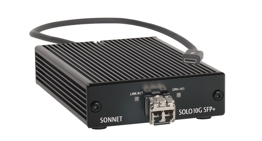 ממיר מדיה סונט טנדרבולט 3 ל SFP+ מהירות 10G כולל טרנסיבר SONNET SOLO10G-SFP-T3 10Gigabit Ethernet Thunderbolt Adapter