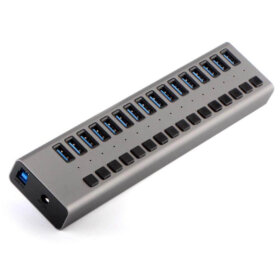 מפצל USB 16-Port חיבור USB3.0 מהירות 5Gbps עם ספק כח ACASIS HS-716MG Hub Splitter