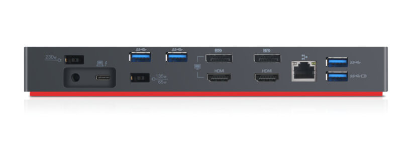 תחנת עגינה יציאות למחשב נייד חוטי Thunderbolt 3 בצבע שחור Lenovo 40AN0135EU (1)