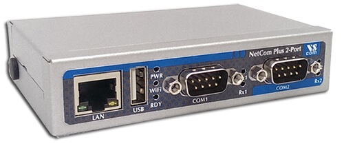 2 יציאות RS232 Ethernet לשרת התקנים טורי VSCOM NetCom PLUS 211 801130
