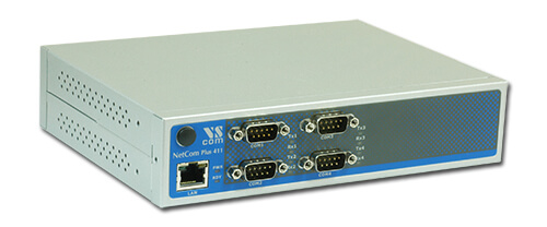 שרת סריאלי RS232 לחיבור TCP\IP כולל 4 חיבורים VSCOM | NetCom Plus 413 | Ethernet to Serial