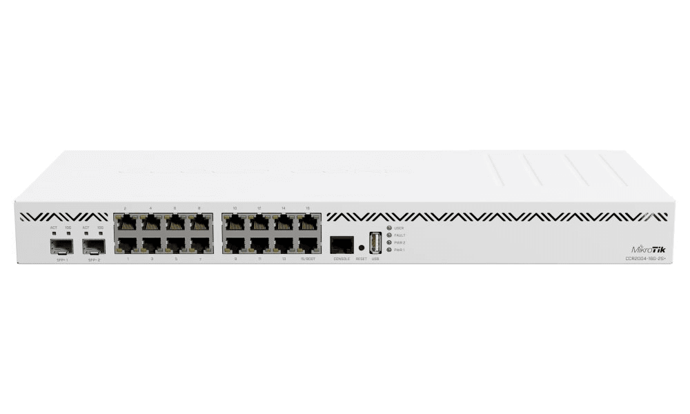 נתב מיקרוטיק 16 פורטים MikroTik | CCR2004-16G-2S+ | 2SFP 10G 16xPorts Router
