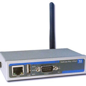 יציאה 1 RS232422485 Ethernet לשרת התקנים טורי עם אנטנה VSCOM NetCom 123 WLAN 801120