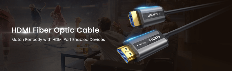כבל HDMI אופטי אורך הכבל 10 מטר יוגרין UGREEN 50717 HDR 12bit 3D 18Gbps 4K 60HZ HDMI Fiber Optic Cable