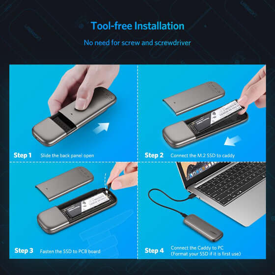 מארז חיצוני יוגרין Ugreen 60355 M.2 SATA NGFF SSD External Enclosure