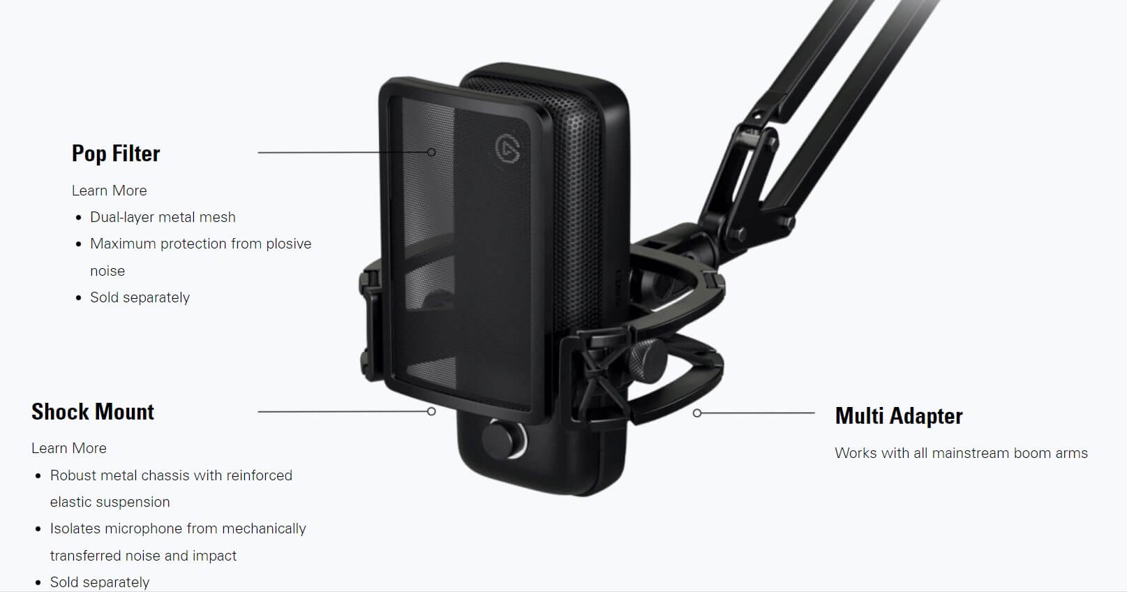מיקרופון חיבור USB -C איכות שידור גבוהה כולל מעמד בצבע שחור ELGATO 10MAA9901 WAVE 1 (3)