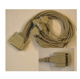 מתאם קופסה כבל 8X יח' x1 DB9 + DB62 עבור כרטיסי 800H או 800L, אומים בצבע לבן VSCOM VScom OPT8-DM 860110