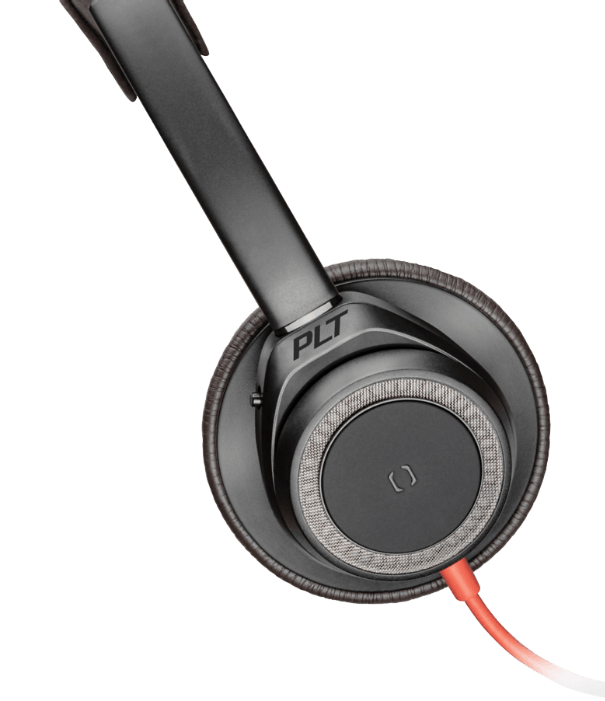 אוזניות חוטיות חיבור USB פולי POLY 211144-01 BLACKWIRE 7225 BW7225 USB-A BLACK