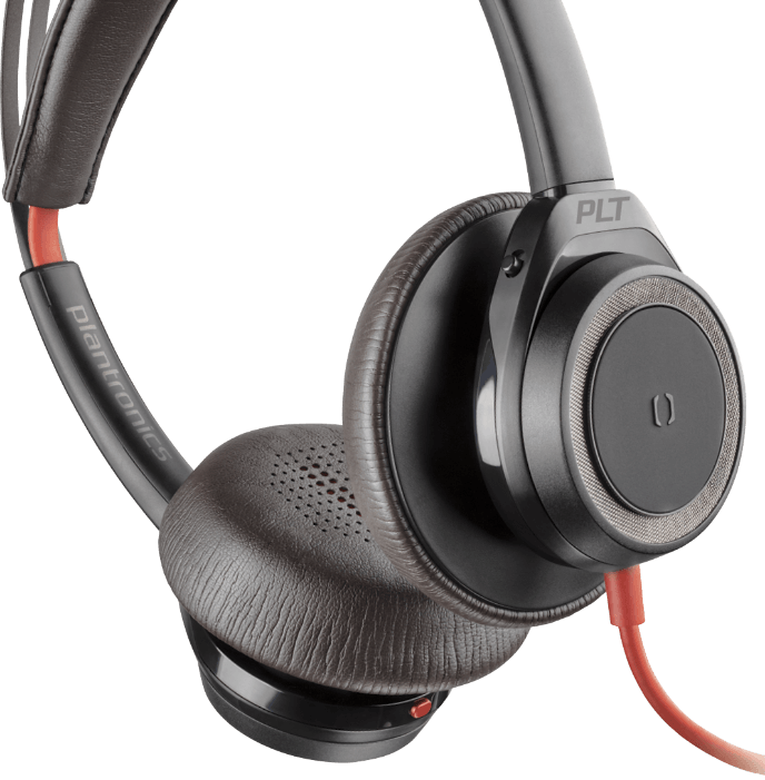 אוזניות חוטיות חיבור USB פולי POLY 211144-01 BLACKWIRE 7225 BW7225 USB-A BLACK