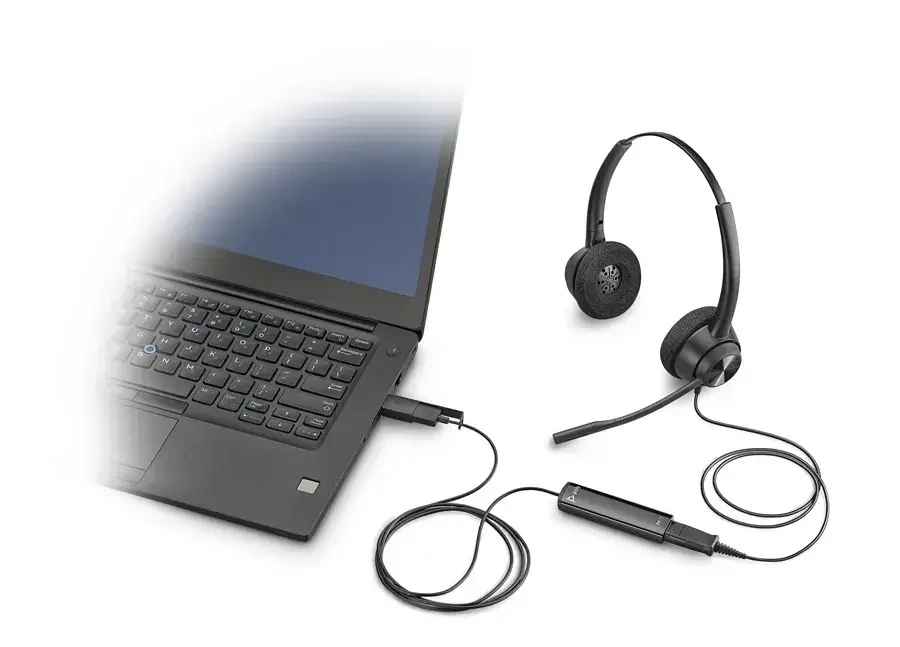 אוזניות חוטיות חיבור USB פולי POLY 89433-02 EncorePro HW510 QD (3)