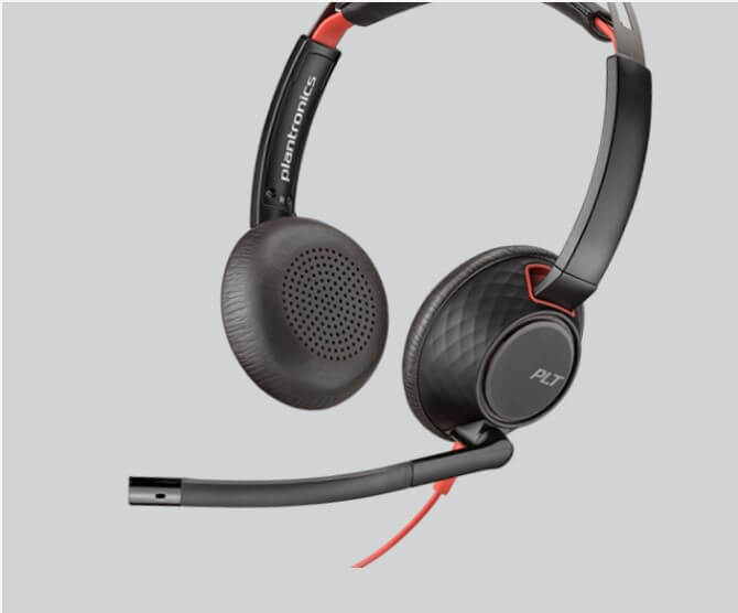 אוזניות חוטיות עם מיקרופון חיבור USB פולי POLY 207587-201 Blackwire 5200 USB Headset (4)