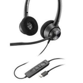 אוזניות חוטיות עם מיקרופון חיבור USB פולי POLY 214571-01 Headset Encorepro 320 Stereo USB-C