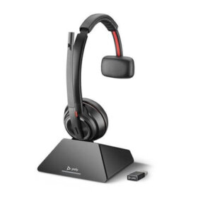 אוזניות חוטיות עם מיקרופון חיבור Wireless+USB-C כולל מעמד פולי POLY 209812-02 WIRELESS MONAURAL HEADSET WITH USB-C (1)