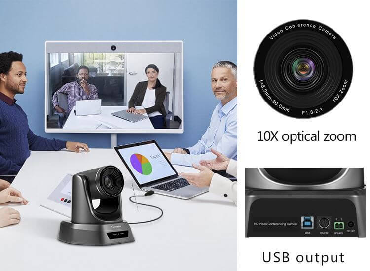 מצלמת רשת לחדרי ישיבות TENVEO Tevo-NV400 4K 10x Zoom PTZ Camera