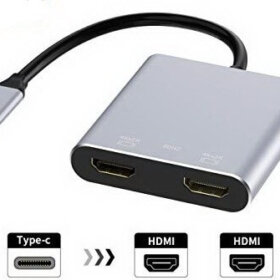 מתאם USB-C ל 2 יציאות HDMI תומך 4K יציאות TopX | TYPEC2XHDMI | 1xUSB3.0 1xPD65W