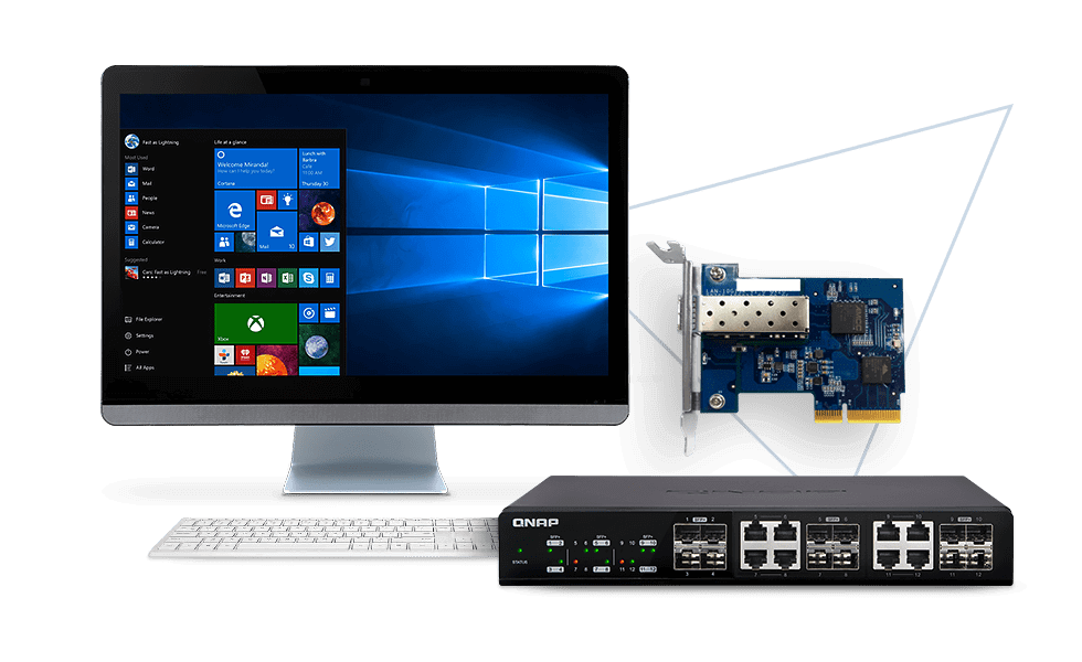 מתג 12 פורטים קיונאפ Qnap QSW-1208-8C 10GbE Unmanaged Switch