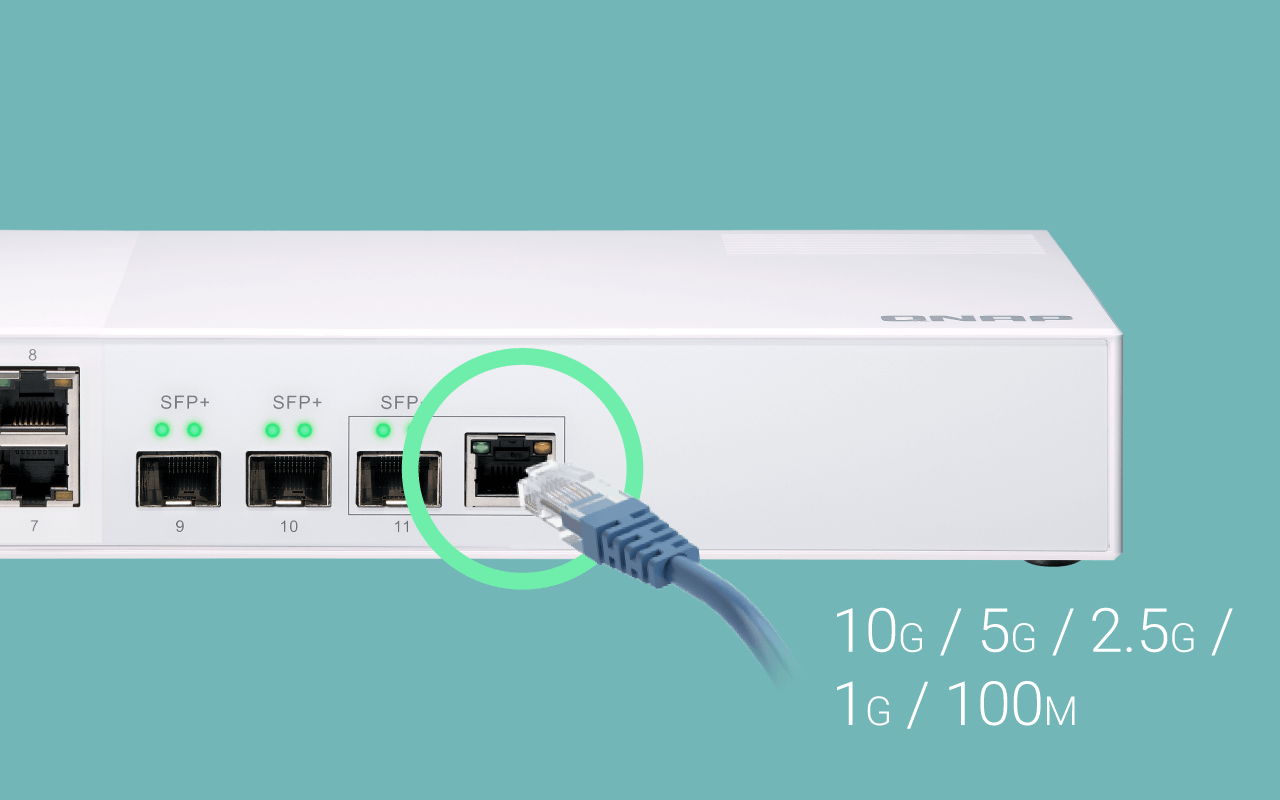 מתג 8 פורטים קיונאפ Qnap QSW-308-1C 8-Port Gigabit Unmanaged Switch with SFP
