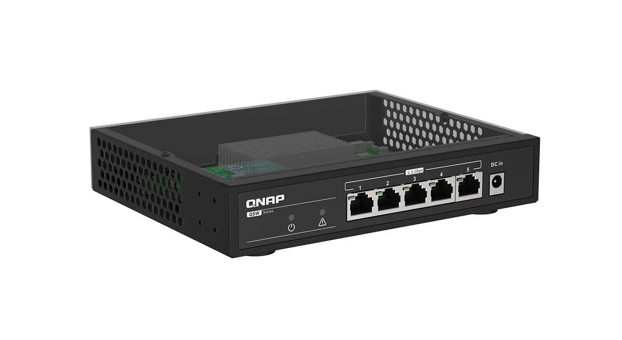 מתג שולחני 5 פורטים קיונאפ Qnap QSW-1105-5T 2.5Gbps Desktop Switch