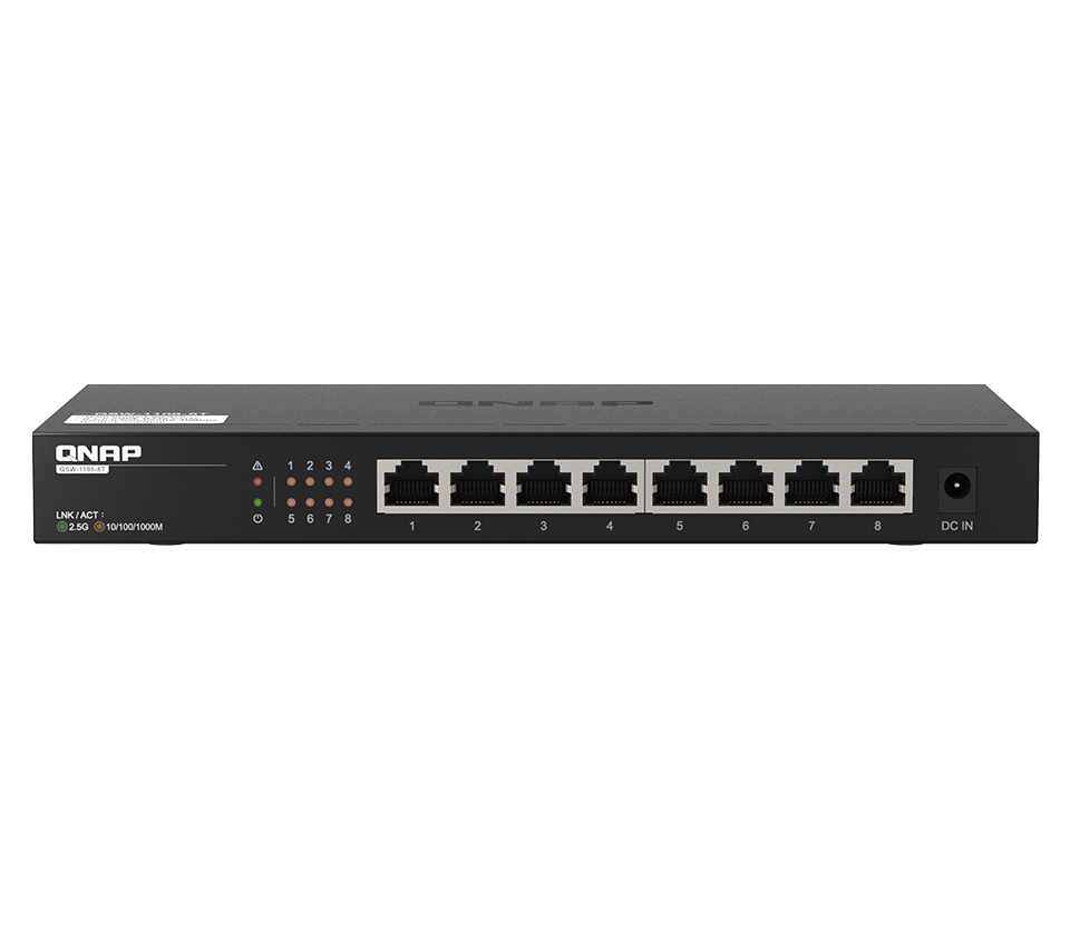 מתג שולחני 8 פורטים קיונאפ Qnap QSW-1108-8T 2.5GbE Unmanaged Switch